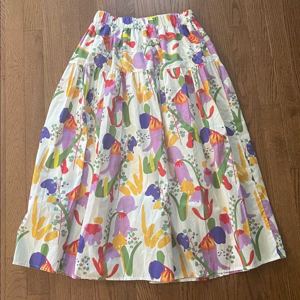 Floral Maxi Skirt with Colorful Print